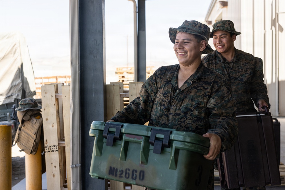 U.S. Marines with 2nd Bn., 1st Marines, provide hot chow during AFX