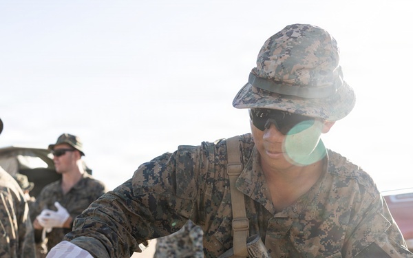 U.S. Marines with 2nd Bn., 1st Marines provide hot chow during AFX
