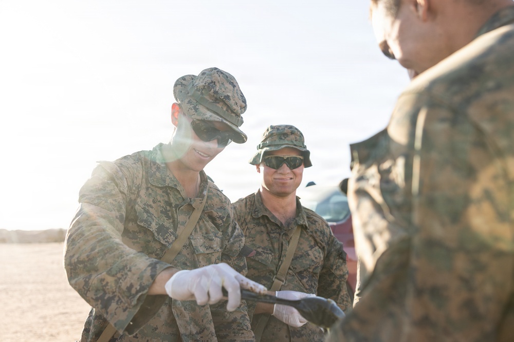 U.S. Marines with 2nd Bn., 1st Marines provide hot chow during AFX