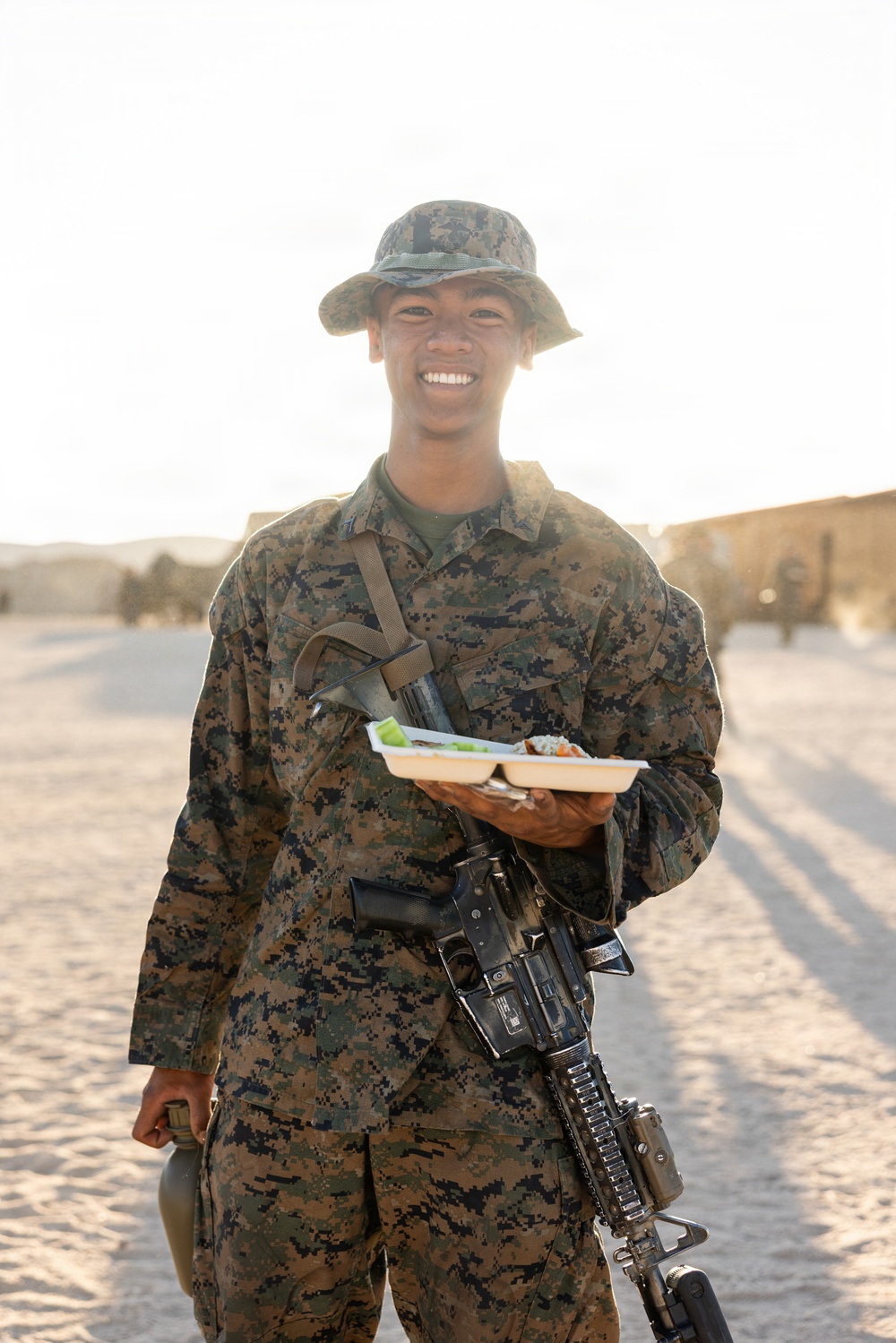 U.S. Marines with 2nd Bn., 1st Marines provide hot chow during AFX