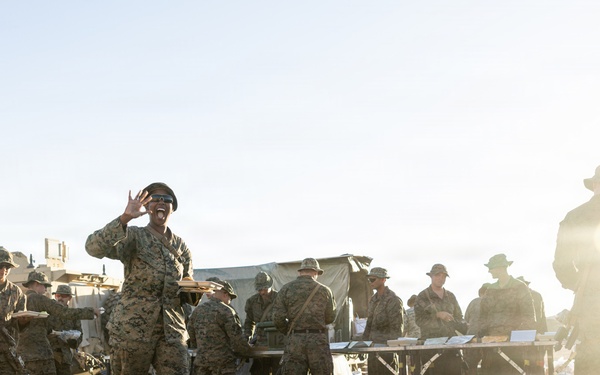 U.S. Marines with 2nd Bn., 1st Marines provide hot chow during AFX