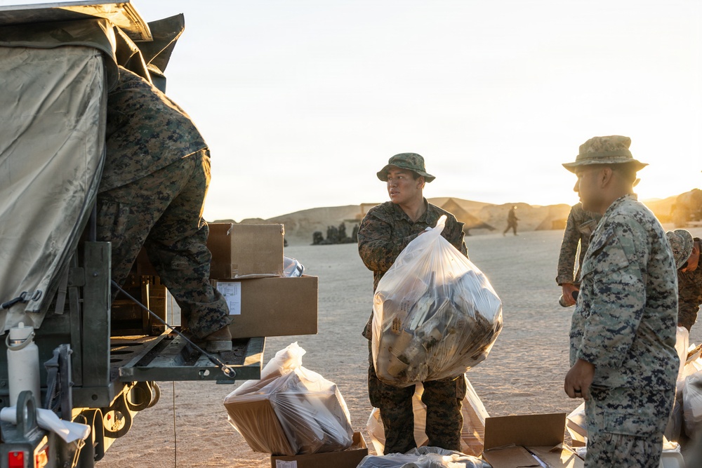 U.S. Marines with 2nd Bn., 1st Marines provide hot chow during AFX