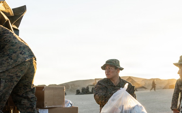 U.S. Marines with 2nd Bn., 1st Marines provide hot chow during AFX