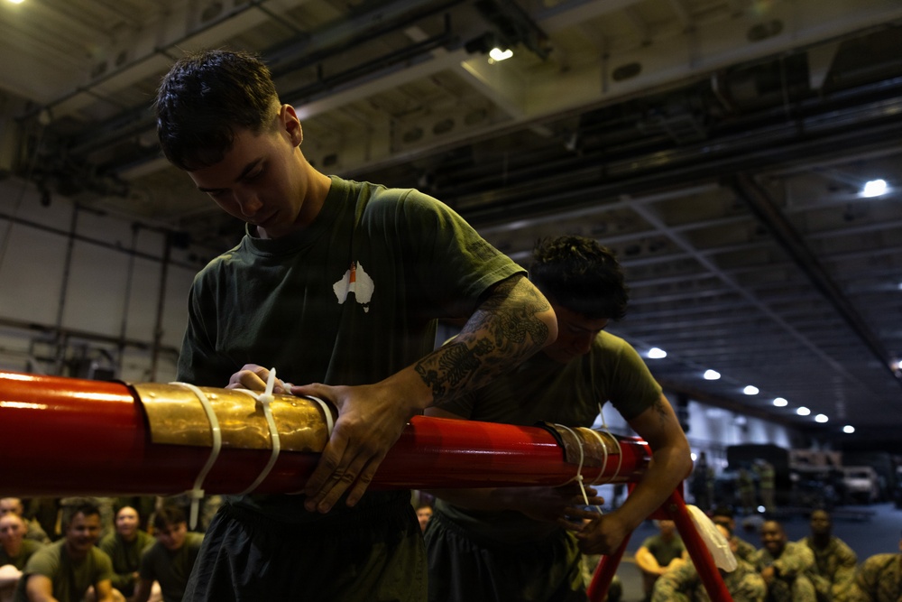 MRF-D Marines receive amphibious procedure classes aboard HMAS Canberra