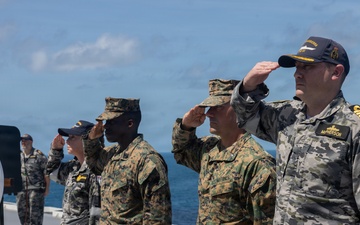 MRF-D Marines hold the 48th Battle of Guadalcanal memorial aboard HMAS Canberra