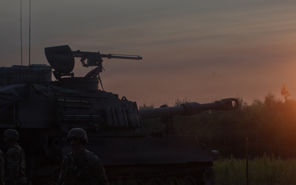 West Virginia National Guard's 201st Field Artillery Battalion conduct night operations during Northern Strike 26-2