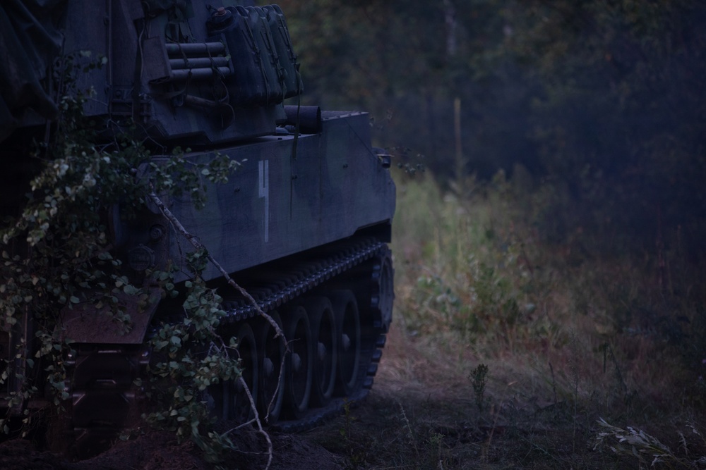 West Virginia National Guard's 201st Field Artillery Battalion conduct night operations during Northern Strike 26-2