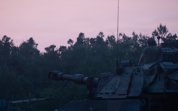 West Virginia National Guard's 201st Field Artillery Battalion conduct night operations during Northern Strike 26-2