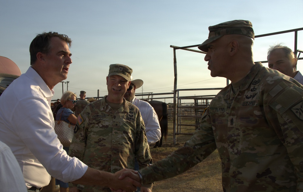 Oklahoma Governor Kevin Stitt joins Fort Sill leadership at rodeo