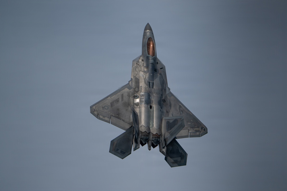 The U.S. Air Force F-22 Raptor Demonstration Team performs at the Arctic Thunder Open House 2026