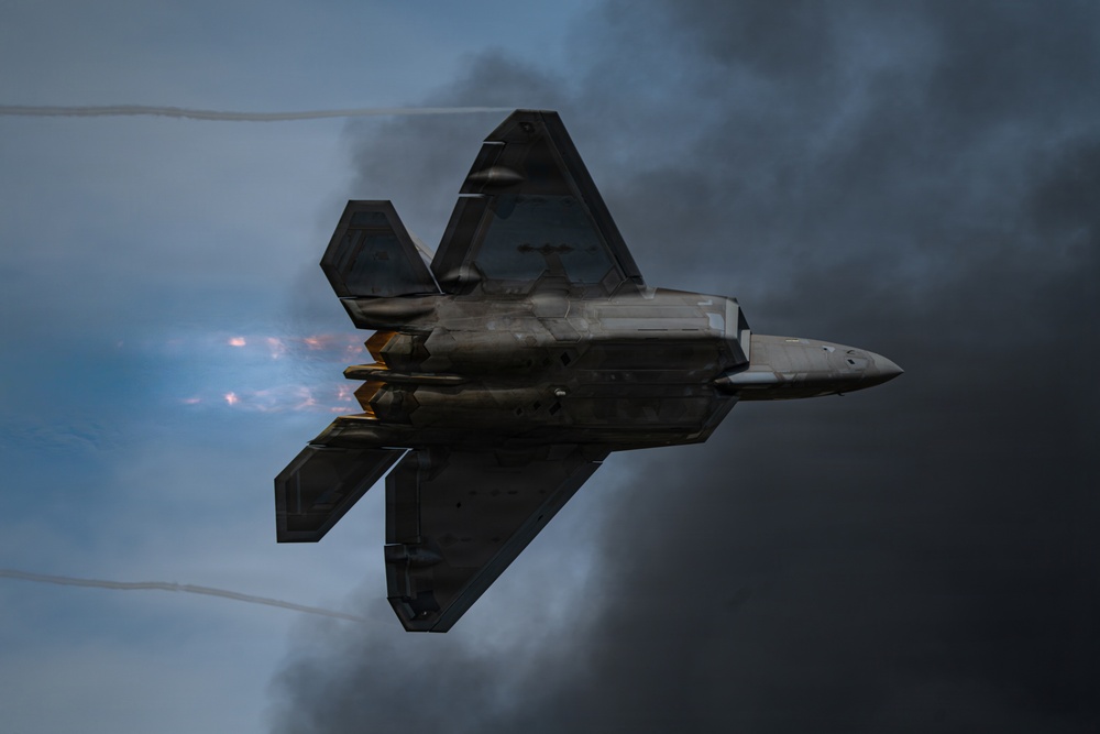 The U.S. Air Force F-22 Raptor Demonstration Team performs at the Arctic Thunder Open House 2026