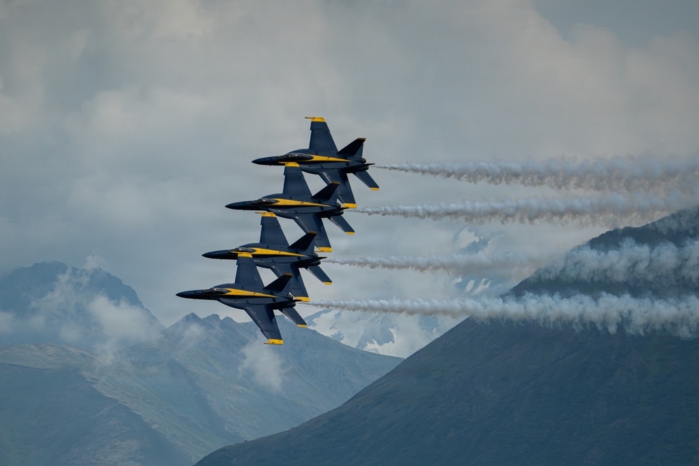 U.S. Navy Blue Angels perform at the Arctic Thunder Open House 2026