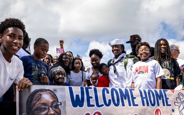 USS Thomas Hudner Returns to Naval Station Mayport From Deployment to U.S. 4th, 5th, and 6th Fleets