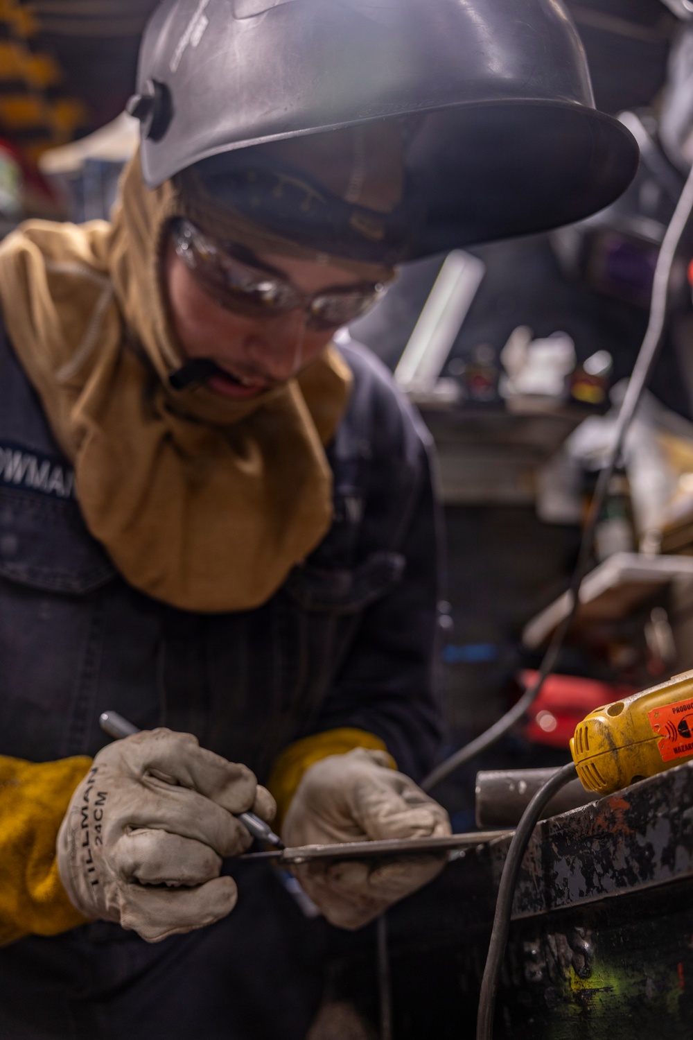 Cutting Metal In The Repair Shop