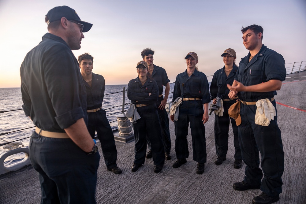 XO Speaks With Midshipmen On The Foc'sle