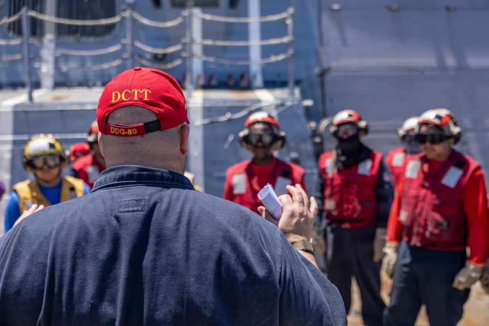 USS Roosevelt (DDG 80) Sailors Participate In Flight Deck Crash Drill