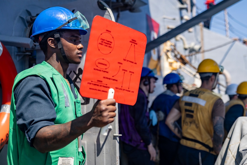 USS Roosevelt (DDG 80) Conducts RAS with USNS William McLean (T-AKE 12)