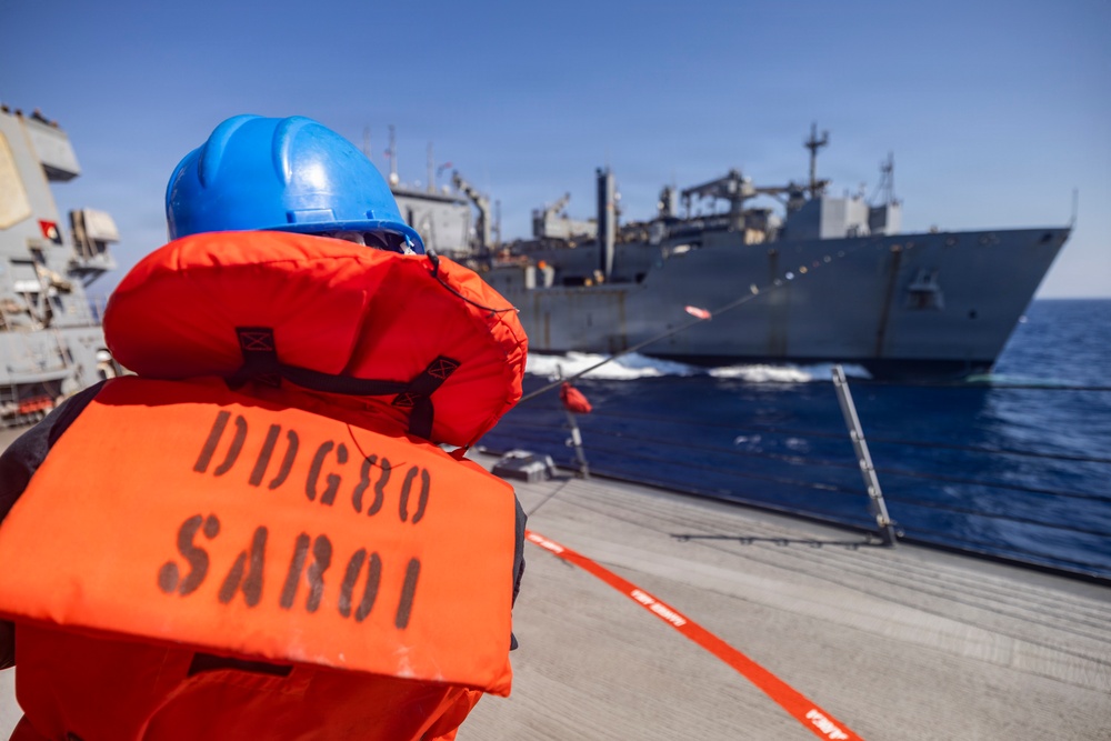 USS Roosevelt (DDG 80) Conducts RAS with USNS William McLean (T-AKE 12)