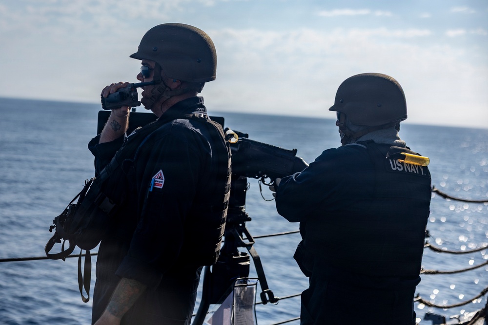 Crew Served Weapons Shoot Aboard USS Roosevelt (DDG 80)