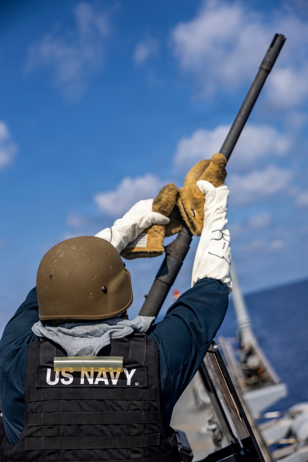 Crew Served Weapons Shoot Aboard USS Roosevelt (DDG 80)