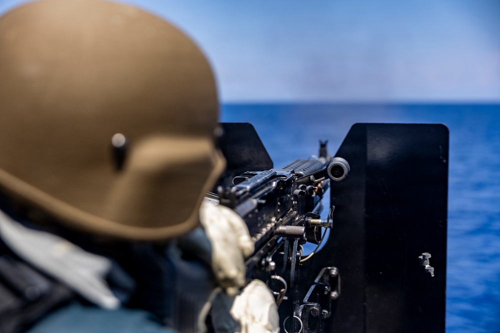 Crew Served Weapons Shoot Aboard USS Roosevelt (DDG 80)