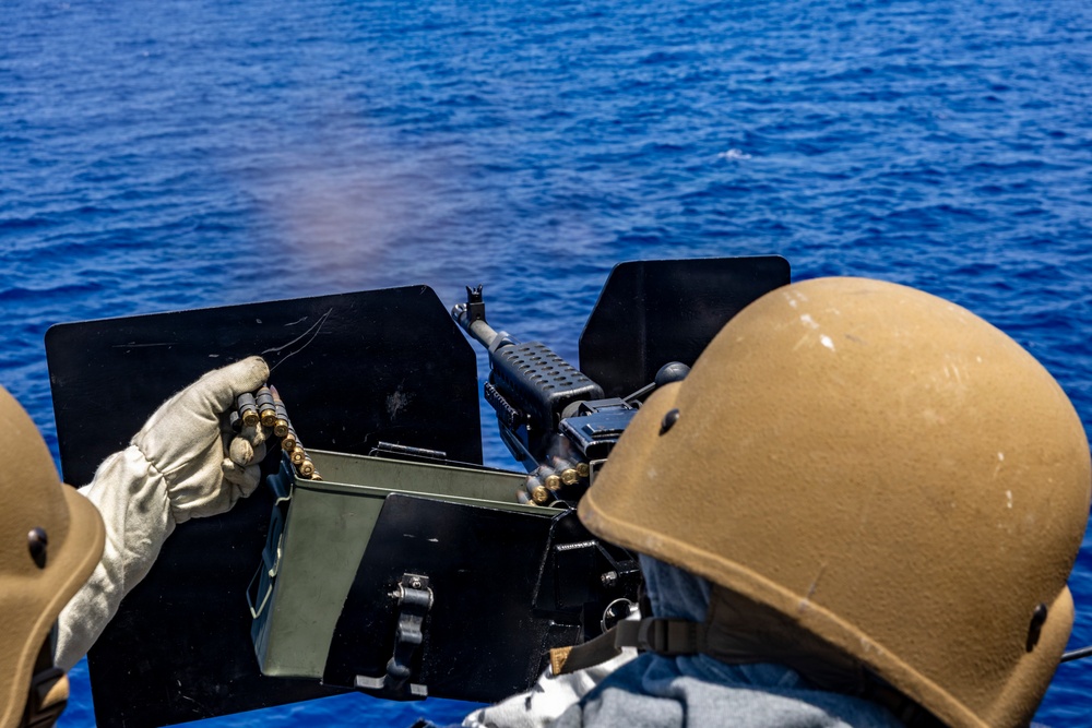 Crew Served Weapons Shoot Aboard USS Roosevelt (DDG 80)