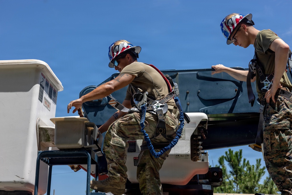 MWSS-171 Marines Partner with Airmen to Maintain Base Infrastructure