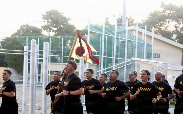19th ESC Soldiers Build Cohesion Through Company Run