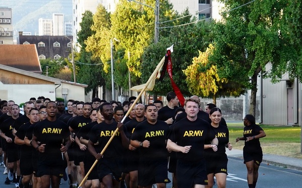 19th ESC Soldiers Build Cohesion Through Company Run