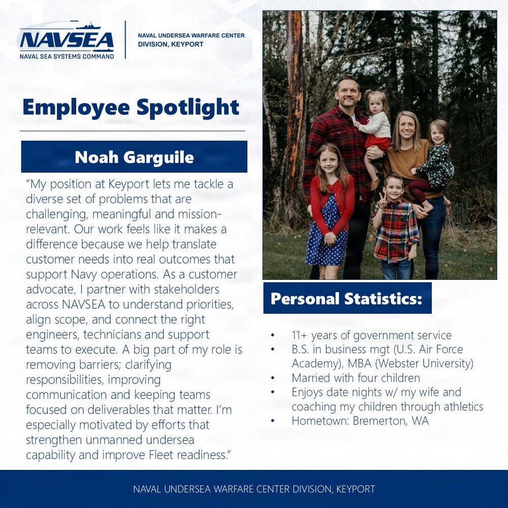 NUWC Division, Keyport Employee Spotlight: Noah Garguile