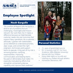 NUWC Division, Keyport Employee Spotlight: Noah Garguile