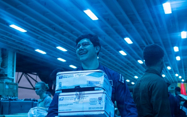 U.S. Sailors, Marines Conduct Mail Call Aboard USS Boxer
