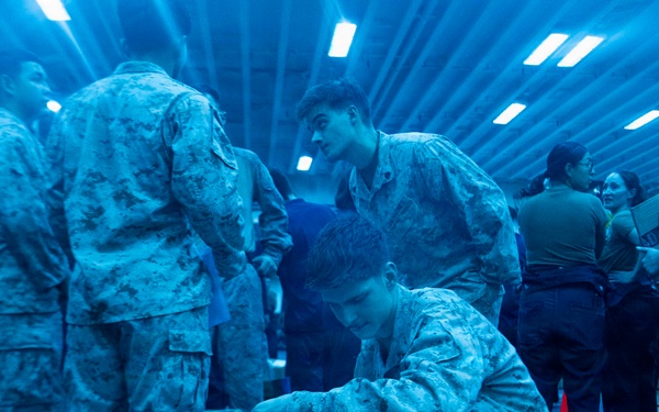 U.S. Sailors, Marines Conduct Mail Call Aboard USS Boxer