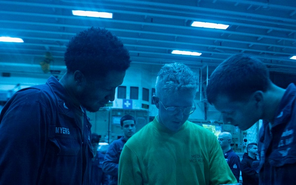 U.S. Sailors, Marines Conduct Mail Call Aboard USS Boxer