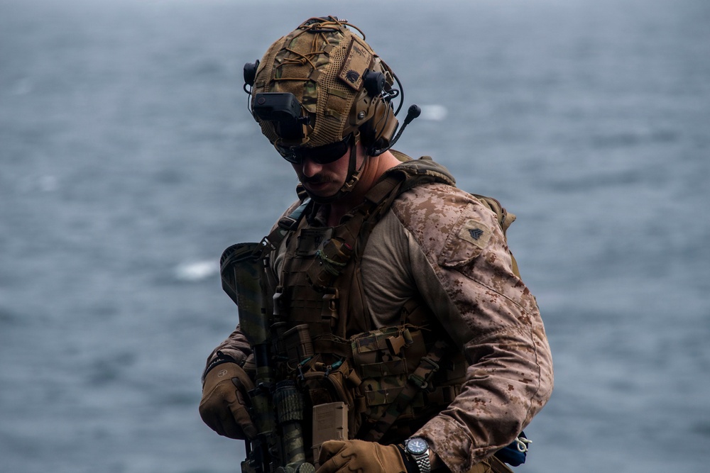 11th MEU Marines, Sailors Conduct Marksmanship Training Aboard USS Boxer