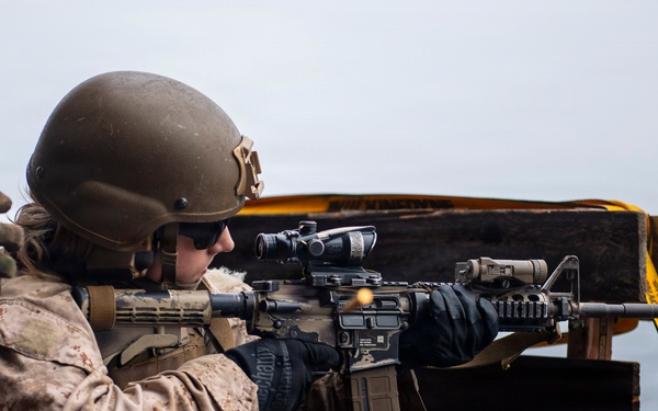 11th MEU Marines, Sailors Conduct Marksmanship Training Aboard USS Boxer