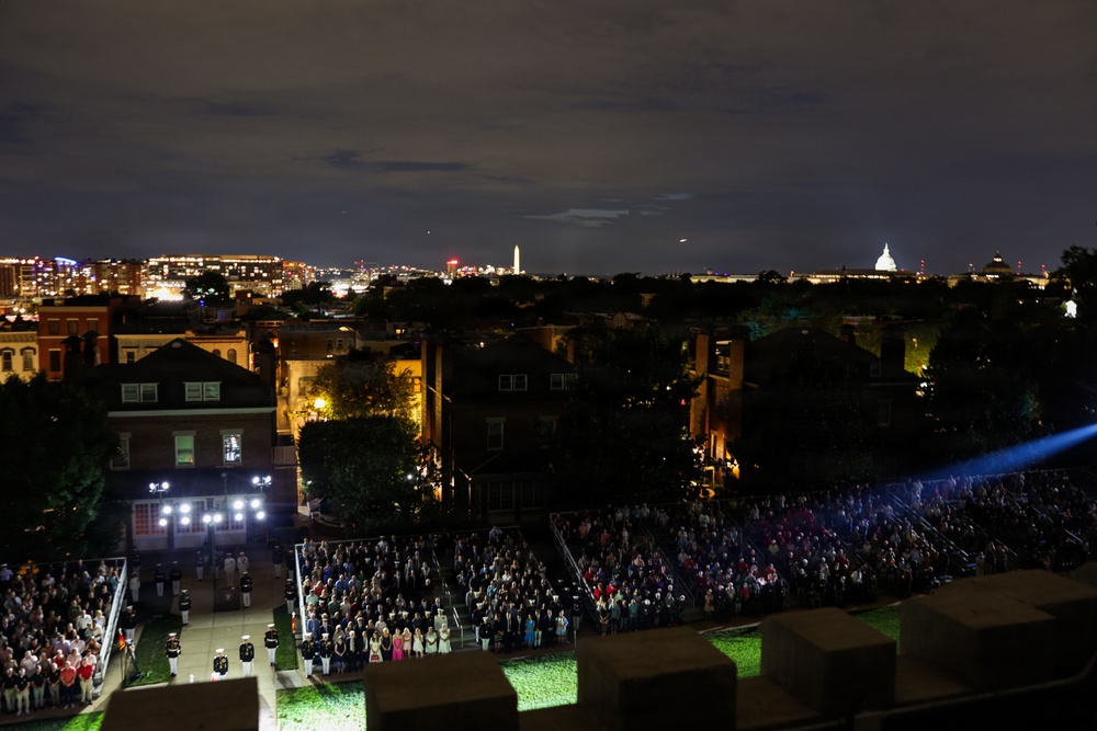Lt. Gen. Bowers Hosts Senate Armed Services Directors for Evening Parade at Marine Barracks Washington