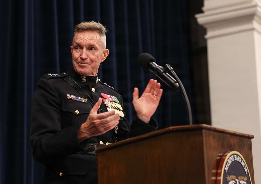 Lt. Gen. Bowers Hosts Senate Armed Services Directors for Evening Parade at Marine Barracks Washington