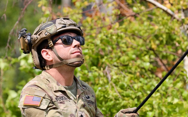 Army Reserve Engineers conduct rappelling training during Northern Strike 26-2