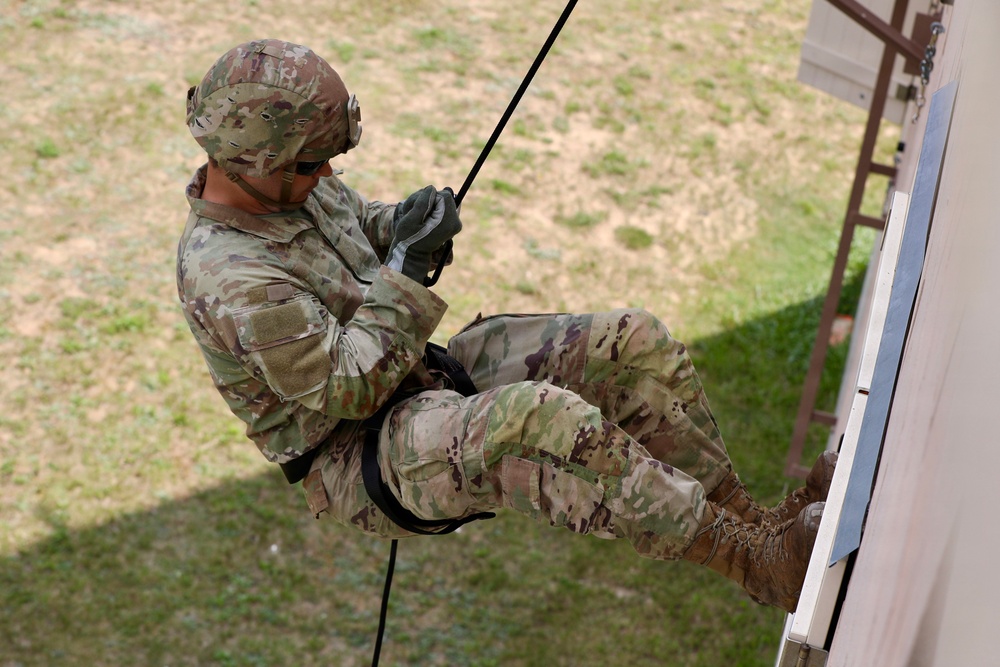 Army Reserve Engineers conduct rappelling training during Northern Strike 26-2