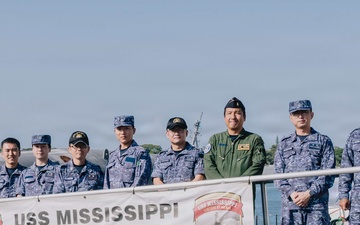 Japan Self-Defense Forces Rear Adm. Takuo Kobayashi tours USS Mississippi (SSN 782)