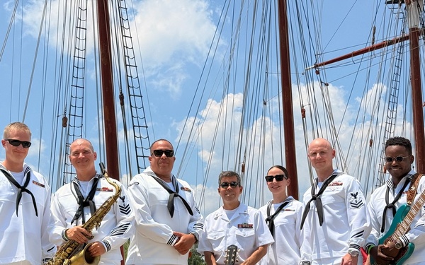 The U.S. Fleet Forces Band Performs During Sail250 Festivities in Virginia
