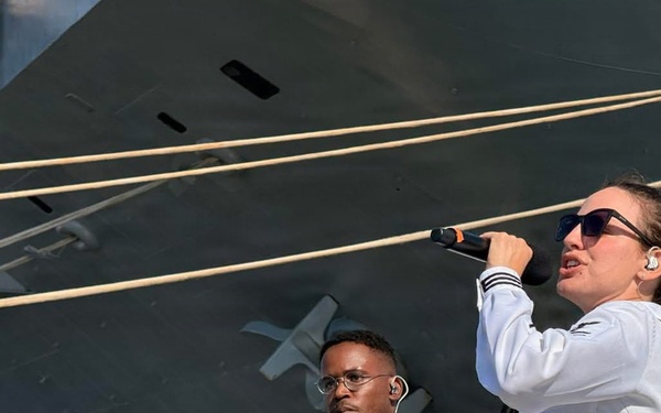 The U.S. Fleet Forces Band Performs at the USS Iwo Jima Homecoming