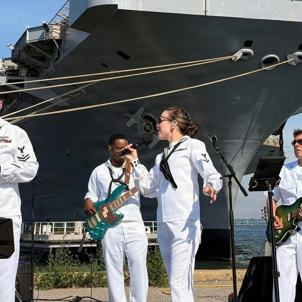 The U.S. Fleet Forces Band Performs at the USS Iwo Jima Homecoming