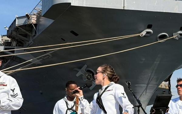 The U.S. Fleet Forces Band Performs at the USS Iwo Jima Homecoming