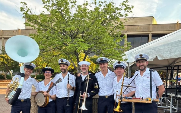 Musician 1st Class Benjamin Fodor Performs with the French Band "Mystique"