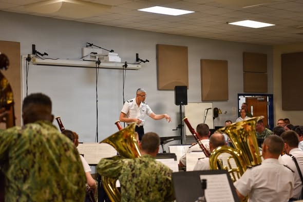 The U.S. Fleet Forces Band Hosts a Joint Rehearsal with the French Navy Band
