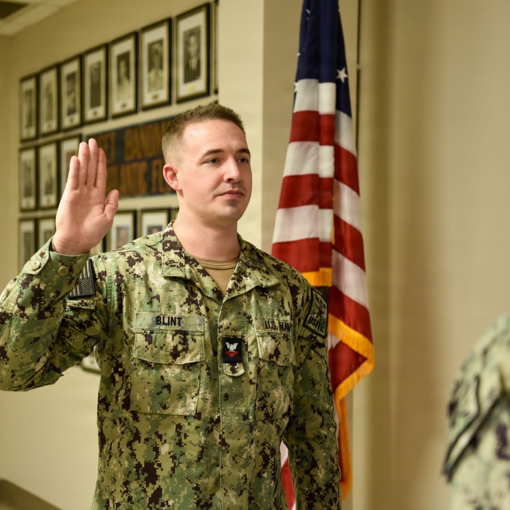 Musician 2nd Class Kohl Blint Reenlists
