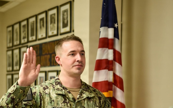 Musician 2nd Class Kohl Blint Reenlists