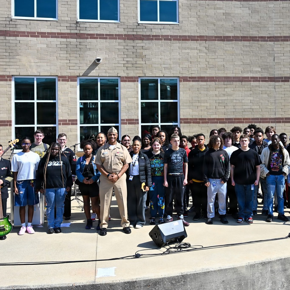 The U.S. Fleet Forces Band Performs at King's Fork High School